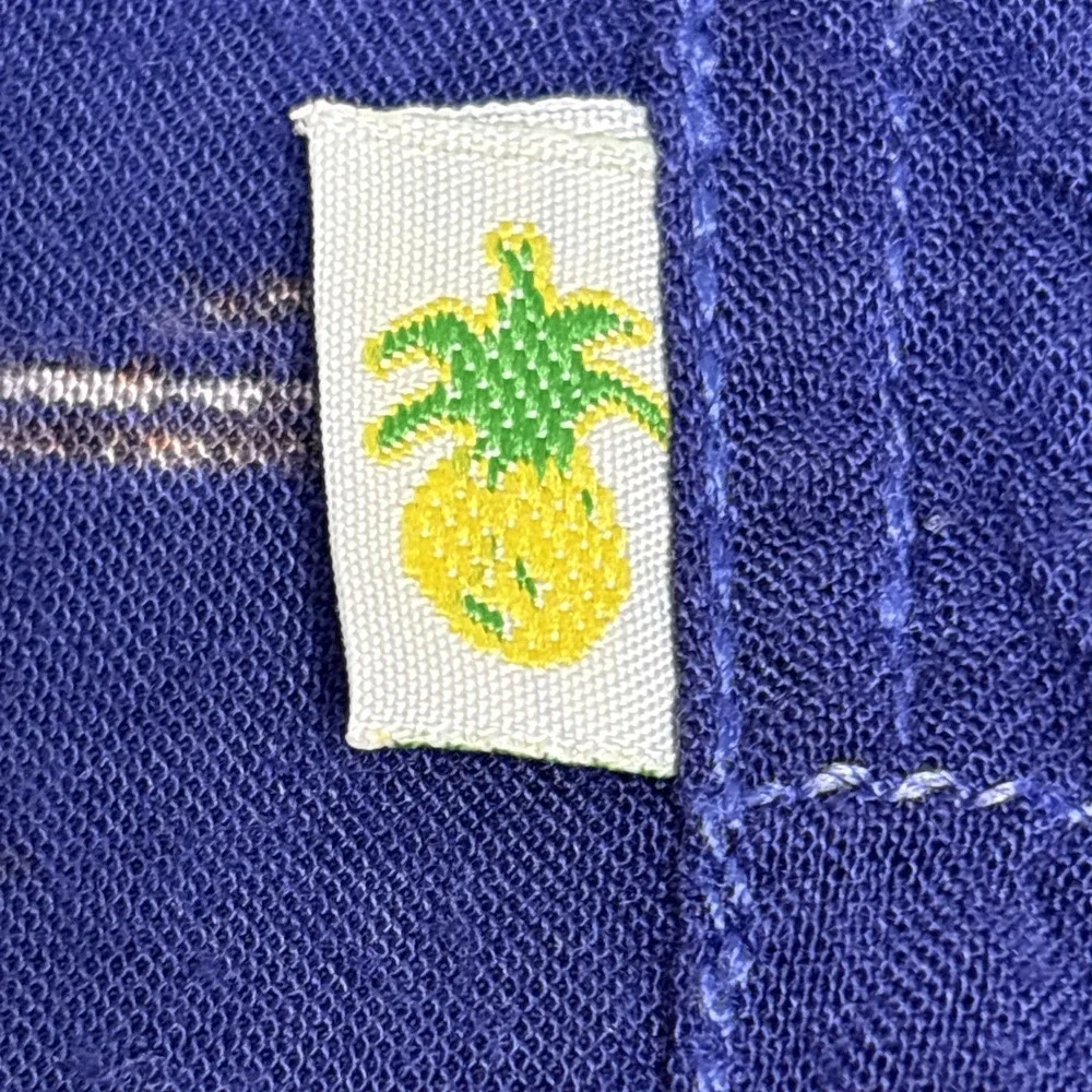 Vintage‎ Pineapple Moon Hawaiin Shirt XL Blue Fish Print Rayon Made In Pakistan